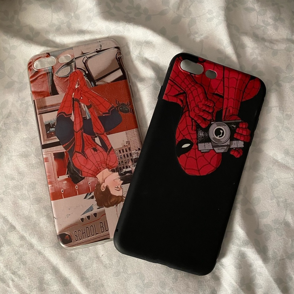 Two silicone Spider-Man iPhone 7+/8+ cases